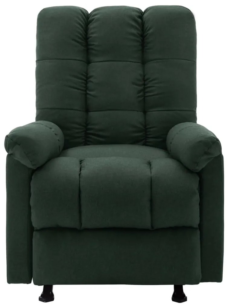 321406 vidaXL Fotoliu rabatabil, verde închis, material textil