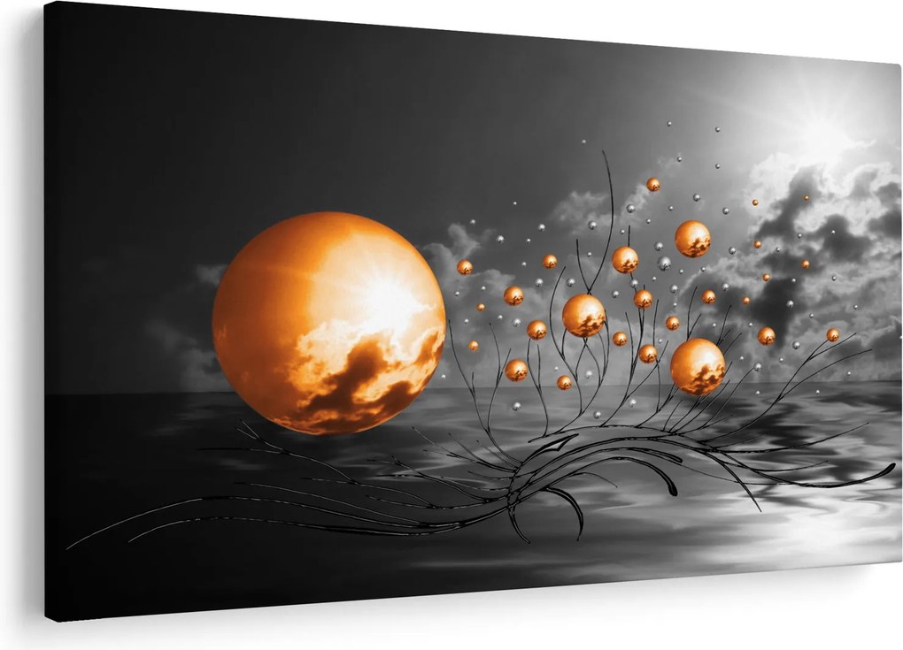 Tabloul bilelor portocalii abstarcte (90x60 cm)