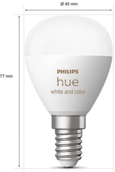 SET 2x bec LED RGBW dimabil Philips Hue WACA P45 E14/5,1W/230V