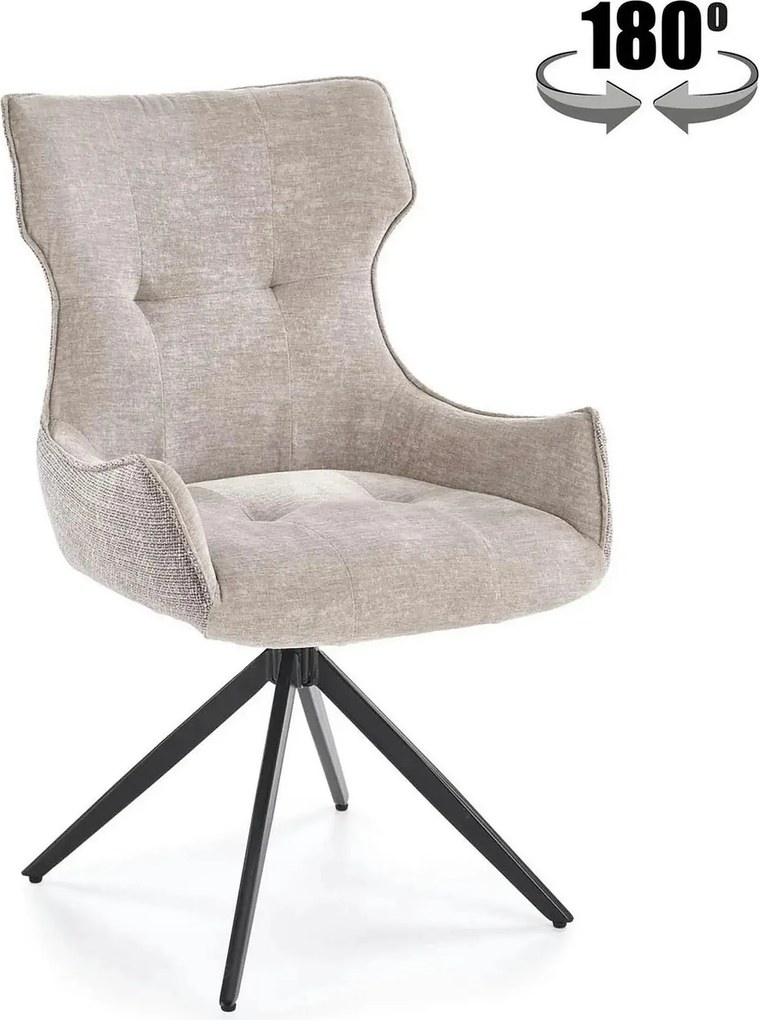 Scaun K573, gri/negru, stofa clasica/otel, 55x64x88 cm