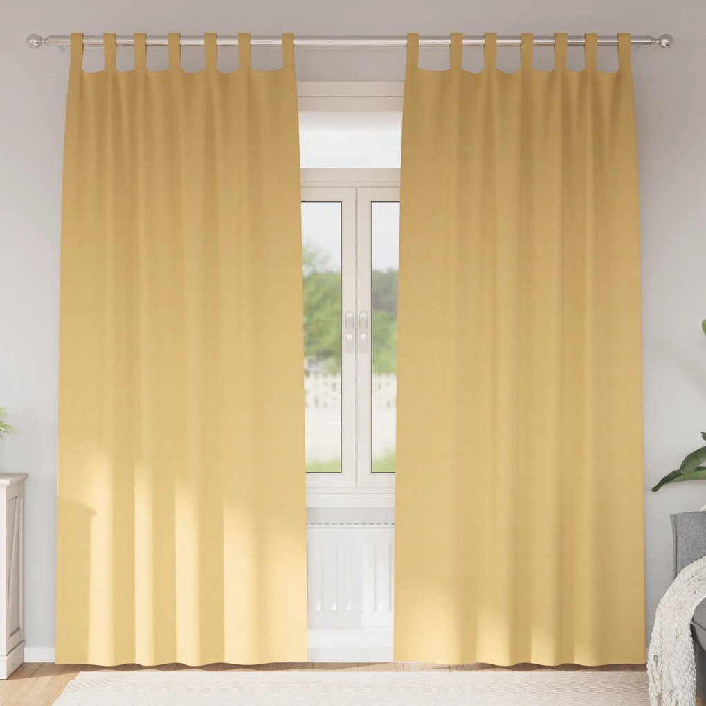 vidaXL Perdele opace cu perdele 2 pcs Bej 225 x 140 cm Poliester
