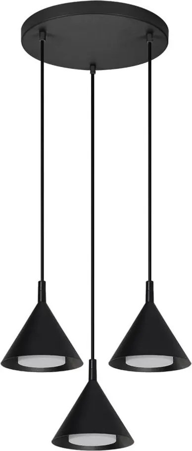 BRILAGI - LED Lampă suspendată pe cablu CONE TRIPLE ROUND 3xGX53/15W/230V negru