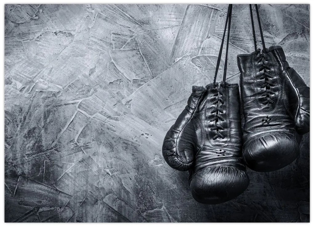 Tablou pe sticlă - Mănuși de box (70x50 cm)