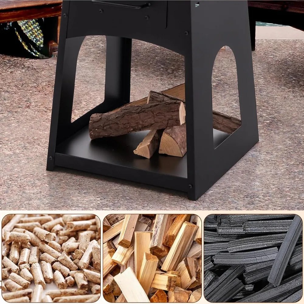 Grătar de grădină cu spațiu de depozitare