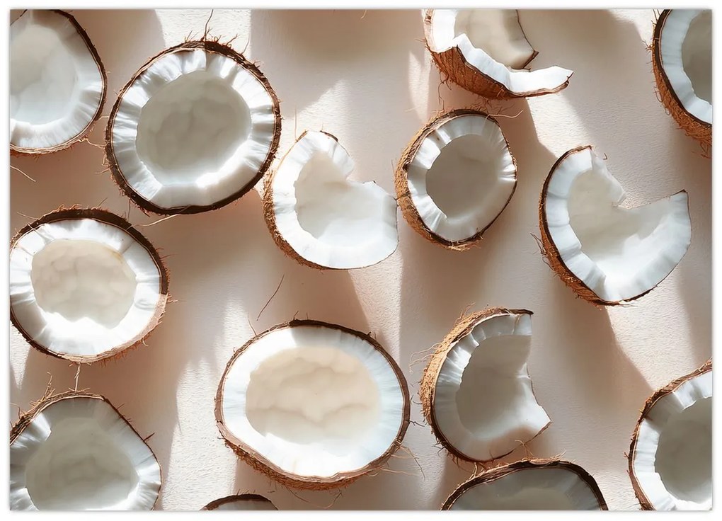 Tablou pe sticlă - Nuci de cocos (70x50 cm)