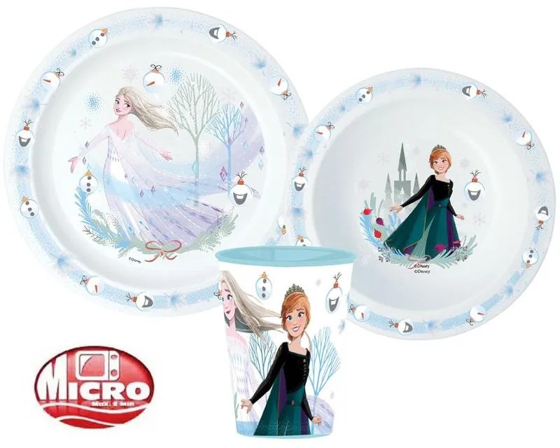 Disney Regatul de gheață Royally Cool Set de masă de Crăciun, set din plastic micro, pahar de 260 ml