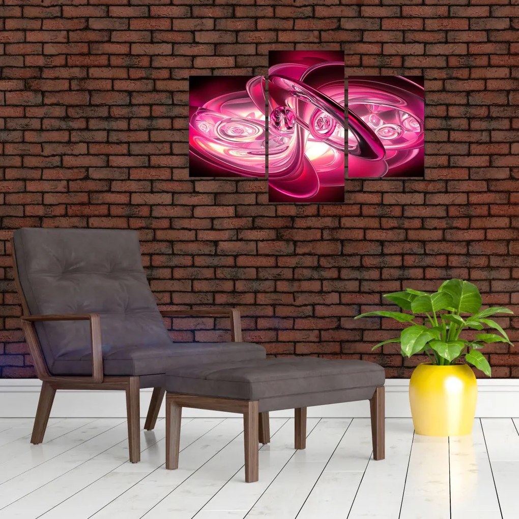 Tabloul cu fractali roz (90x60 cm)