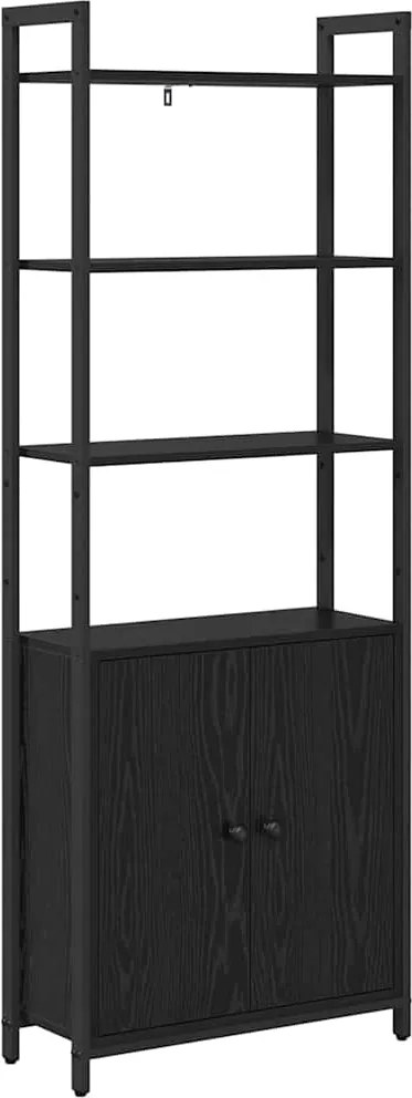 vidaXL Dulap pentru cărți Stejar Negru 60 x 24 x 161 cm Lemn compozit