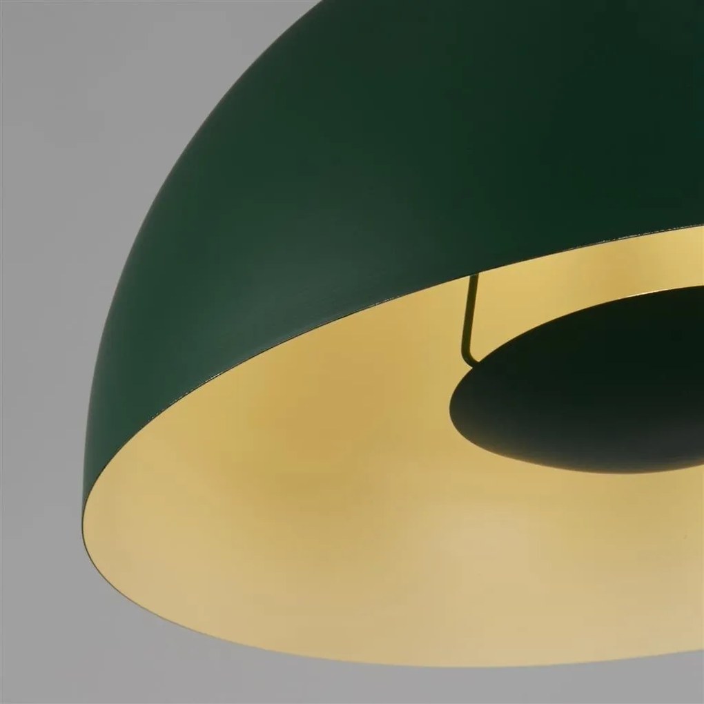 Lustra suspendata stil industrial Mars verde/ auriu