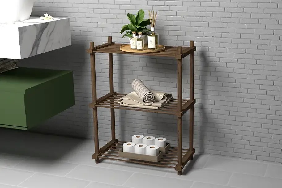 Pantofar cu 3 rafturi Homs, natur, 75 X 57.5 X 30 cm