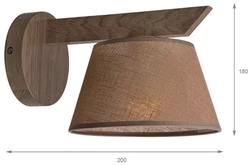 Aplică LED Brilagi ANTHONY 1xE14/40W/230V stejar nuc/maro