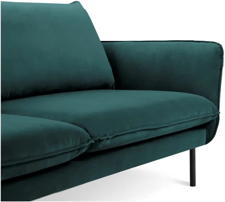 Canapea țesătură catifea Cosmopolitan Design Vienna, 160 cm, verde petrol