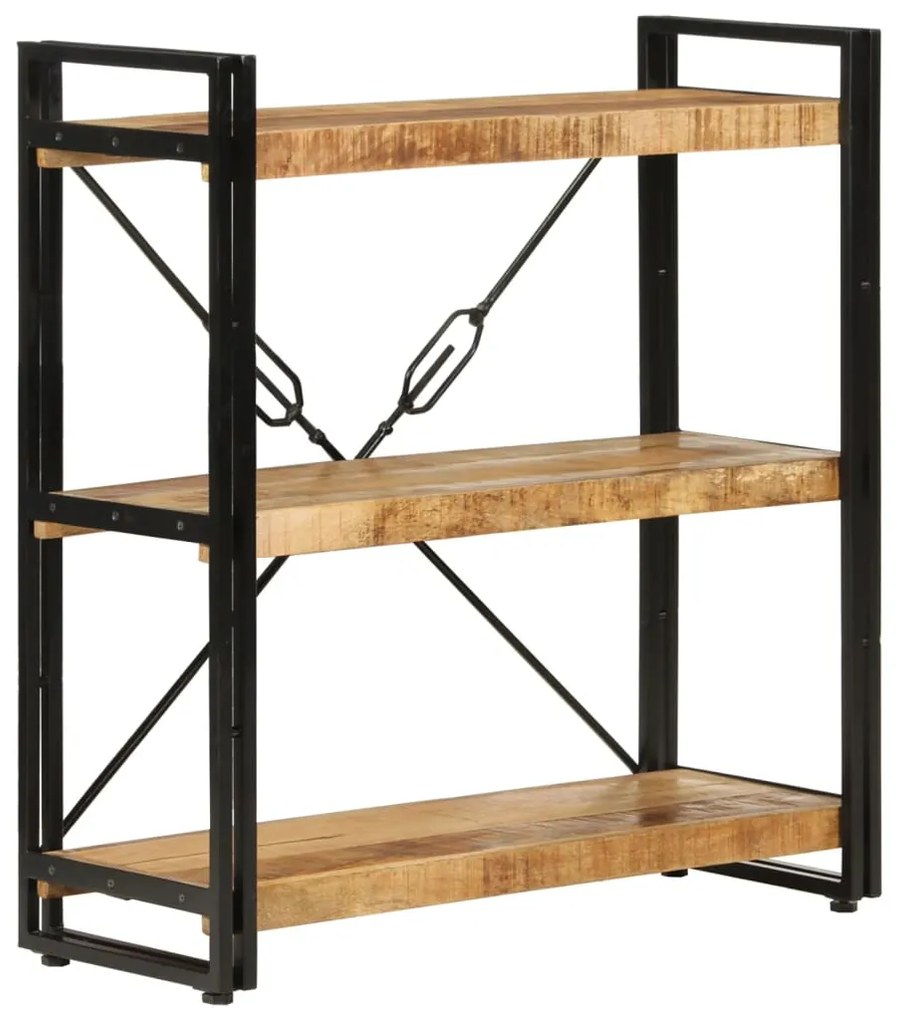 vidaXL Bibliotecă cu 3 niveluri, 77x30x80 cm, lemn masiv mango și fier