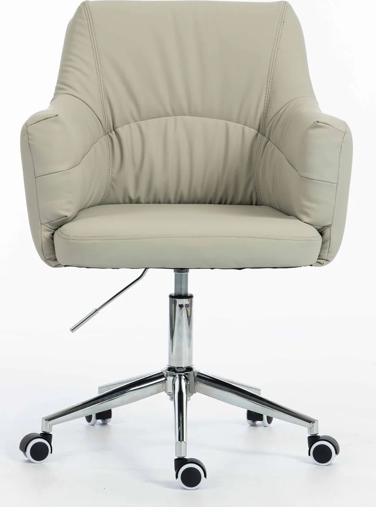 HR840K Scaun Culoarea Inului Piele Ecologica Premium Soft cu Bază Cromata