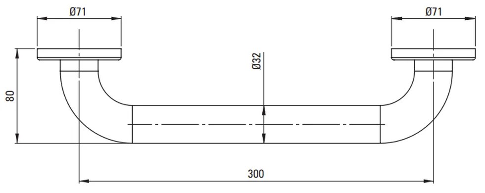 Bara de sustinere 30 cm Deante Lehnen 2 crom lucios 300 mm