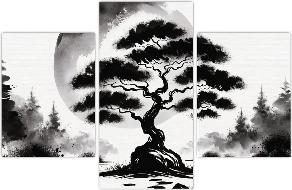 Tablou – Bonsai alb-negru (90x60 cm)