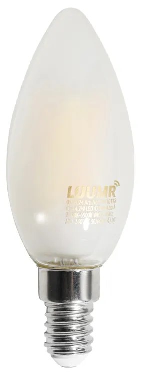 Set de 5 becuri LED Smart E14 C35 Mat 4.2W 470 lm 2700-6500K