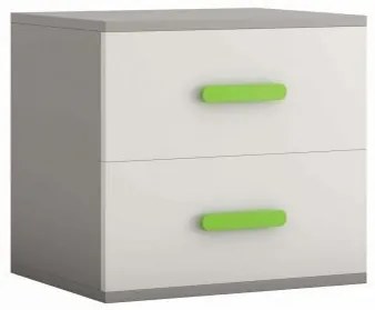 Noptiera didi, alb/verde, 55x51x44 cm