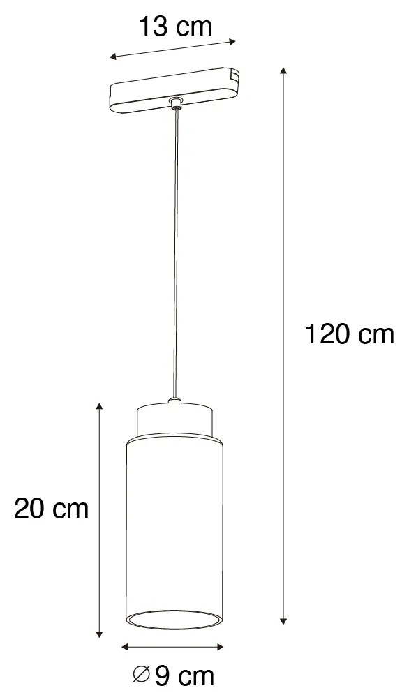 Pendantă modernă neagră pentru sistem de șine monofazat cu LED inclus - Magnetic Vance