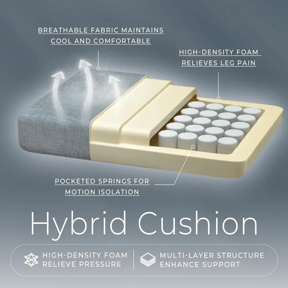 ErgoRelax Pro JD– Scaun Gaming Ergonomic, Masaj Lombar si Incalzire, Spătar Rabatabil 155°, Suport picioare, Material textil, Gri/Negru