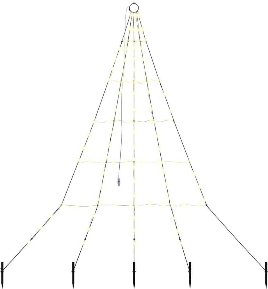 vidaXL Brad de Crăciun LED cu țevi de prindere în pământ 182 cm Metal