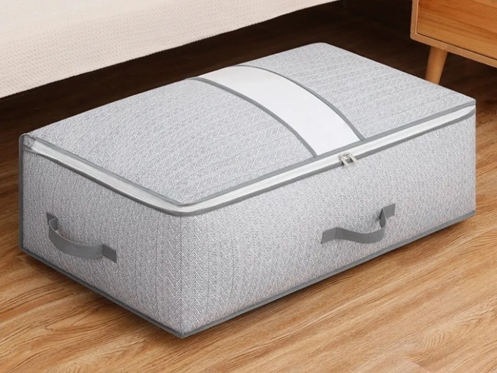 Cutie de depozitare textila sub pat EASY 90 L 80x47x25 cm, gri