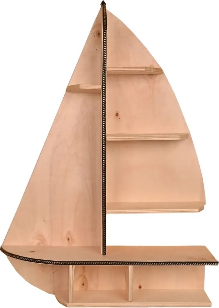 Raft de perete 72×52×18 cm – lemn stratificat nuc, Sailor
