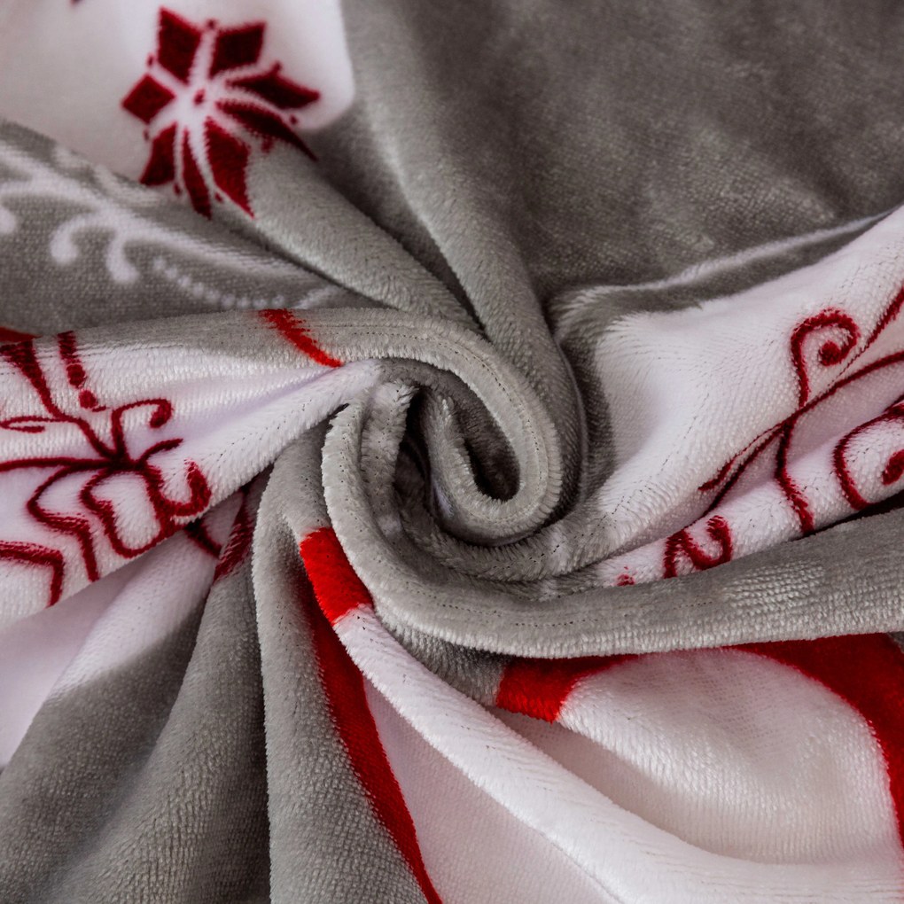 Patura microplus de Craciun CHRISTMAS HEART gri Dimensiune: 150 x 200 cm