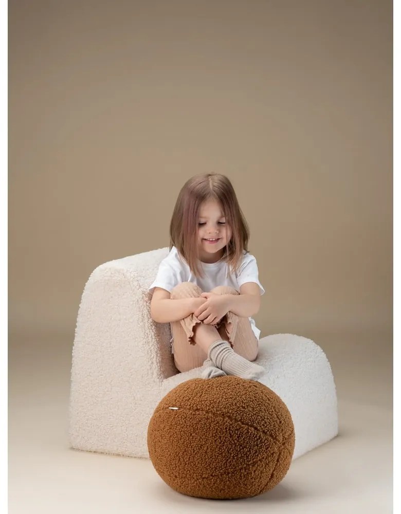 Fotoliu de copii crem cu tapițerie din țesătură bouclé Cloud – Wigiwama