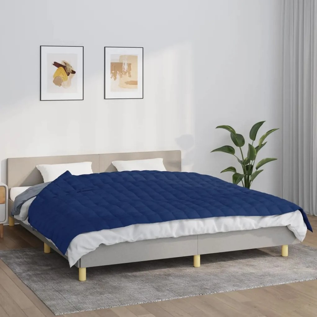 vidaXL Pătură cu greutăți, albastru, 155x220 cm, 7 kg, material textil