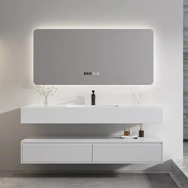Oglindă Baie LED și Dezaburire Elit's Premium cu Senzor Touch, Lumina Rece, Caldă și Neutră, 90x65cm, lumina ambientala spate