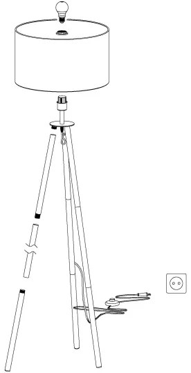 Eglo 49156 - Lampadar BIDFORD 1xE27/60W/230V