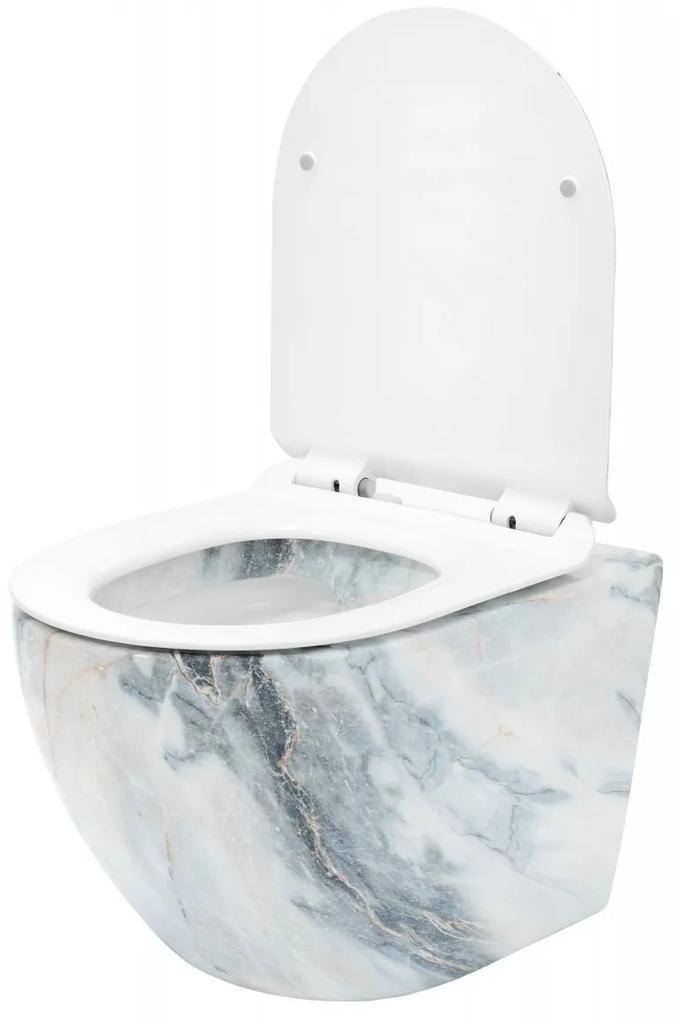 Vas wc suspendat Carlos Rimless capac softclose - Granit Shiny