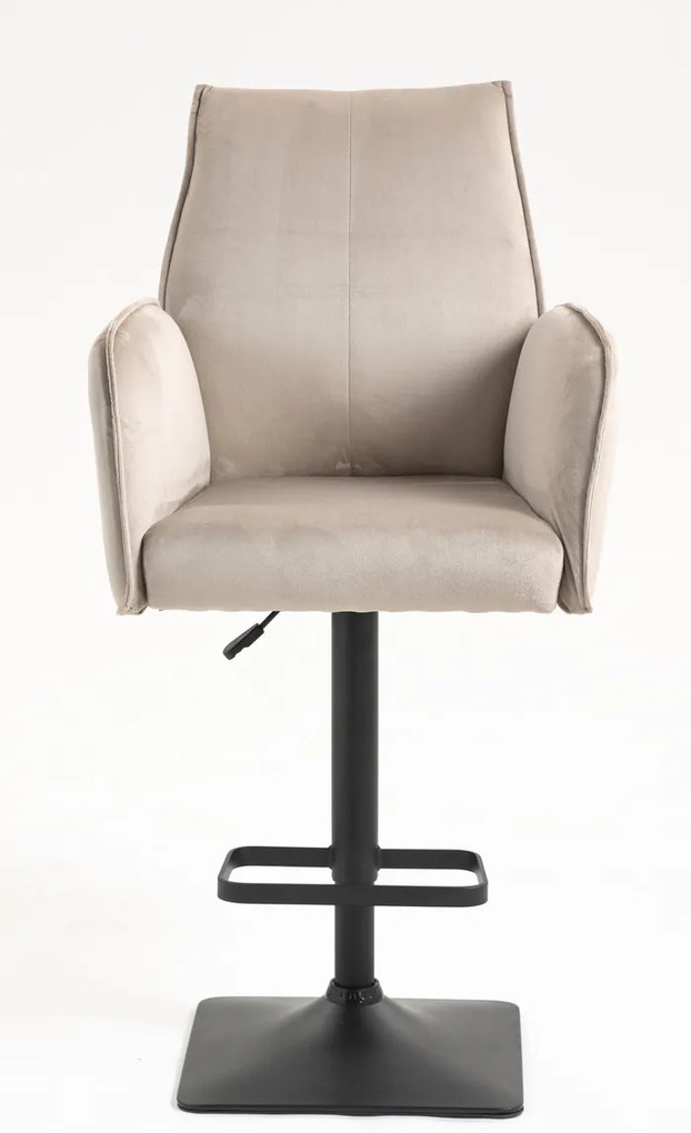 HR280KW Scaun Latte din Catifea cu Bază Neagră