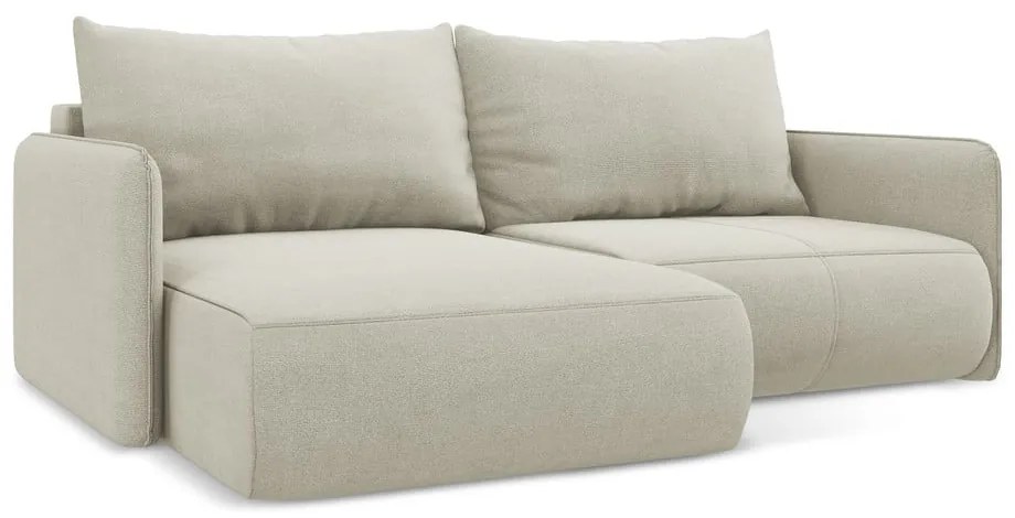 Colțar crem extensibil/cu spațiu de depozitare (cu colț pe partea stângă) Nanea – Makamii