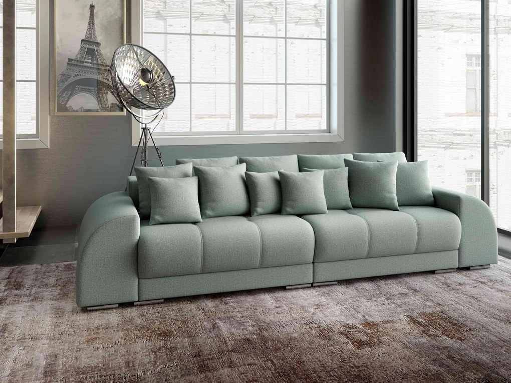 Canapea extensibilă dumonde cu 2 lăzi de depozitare si sezut confortabil din spuma high-density, Verona Enjoy Mint 310x100 cm
