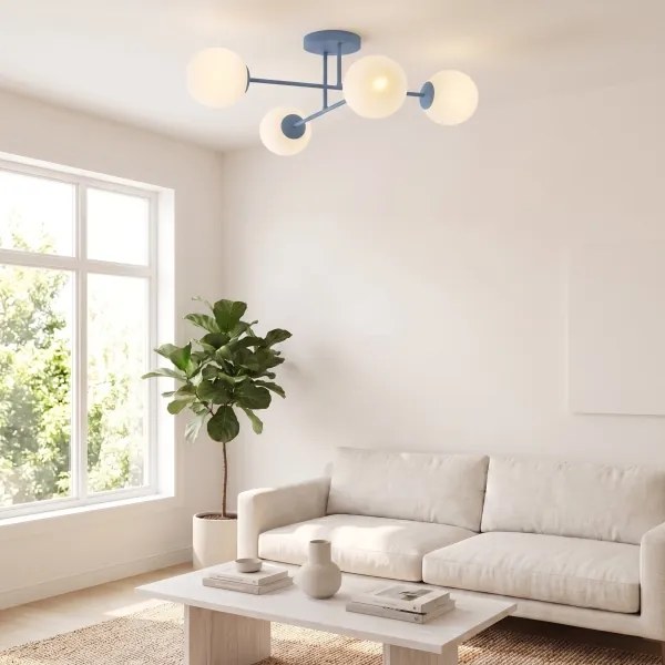 Lustră aplicată ROMA 4xE14/10W/230V albastră