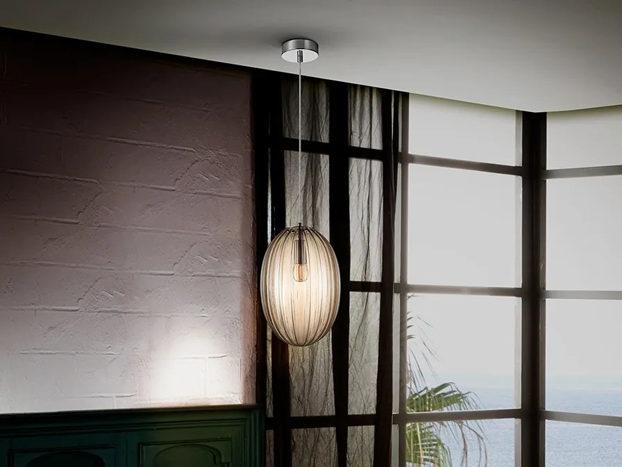 Pendul design modern decorativ Ovila 20cm cognac SV-752183
