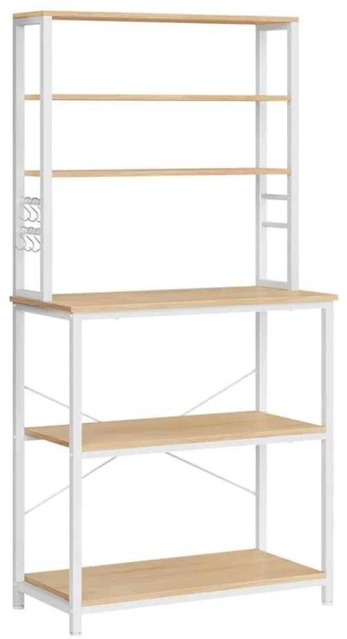 Raft cu polițe pentru bucătărie MARGE maro/alb