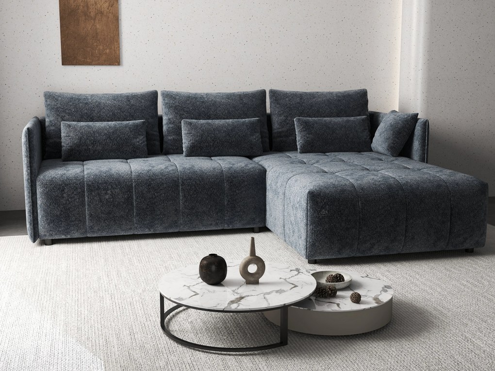 Colțar extensibil dumonde cu ladă de depozitare si sezut confortabil din spuma high-density, Malta Euphoria Grafit II 235x185 cm