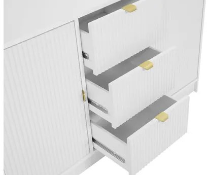 Comodă Rozoma 2D3SZ (Alb velvet + auriu) . Promo -17%. 1103671