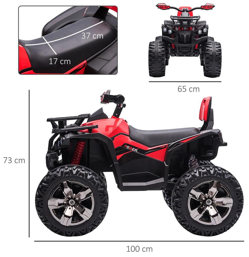 ATV electric 12V HOMCOM pentru copii 3-5 ani, 100x65x73cm | Aosom RO
