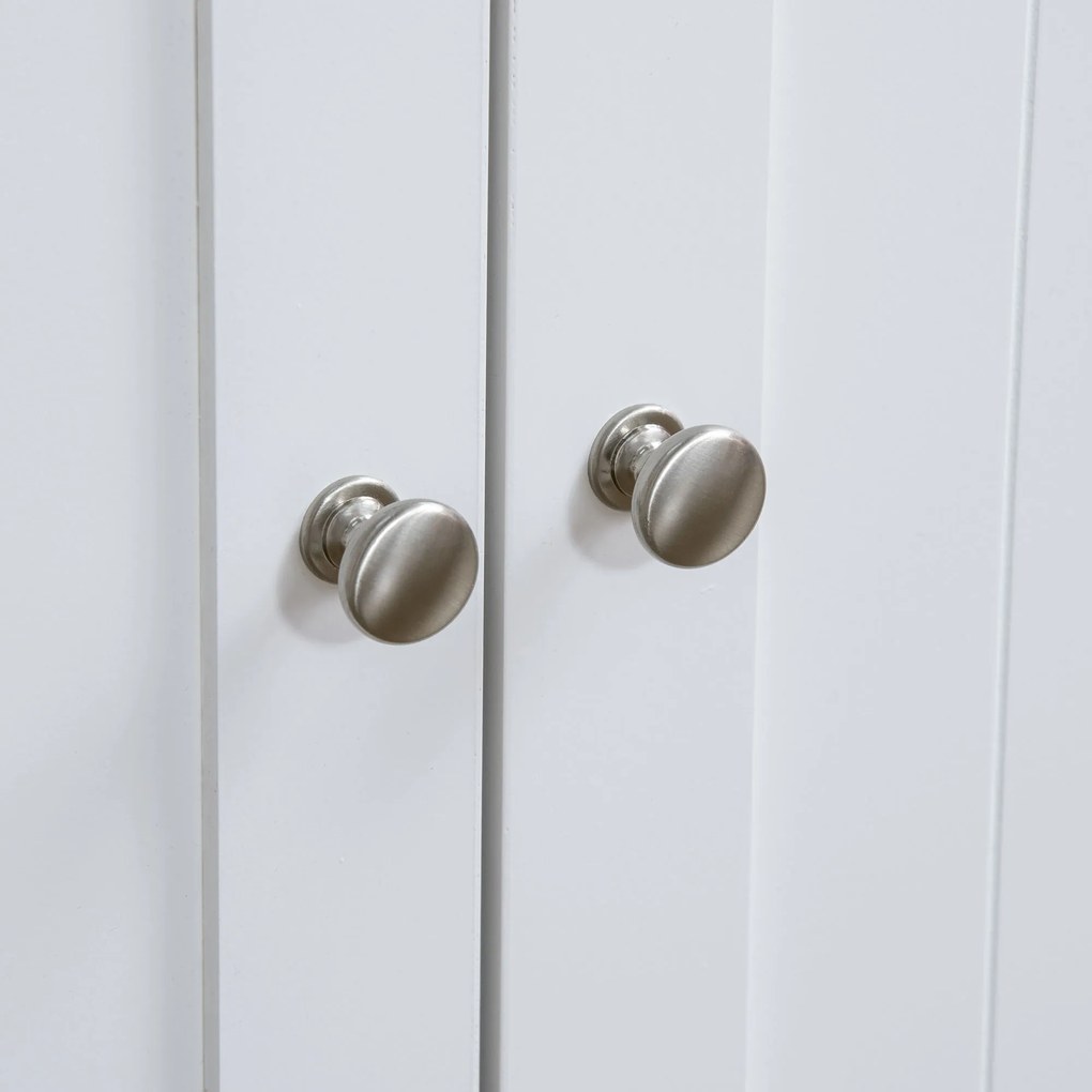 PawHut Mobilier Acoperit pentru Litieră cu Separator Interior Reglabil, Intrare Laterală și 2 Uși, 86x48x52 cm, Alb | Aosom Romania