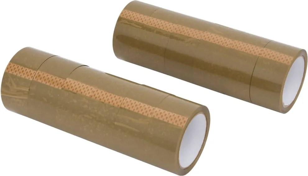 vidaXL Bandă adezivă de ambalare, 12 buc., maro, 48 mm x 66 m