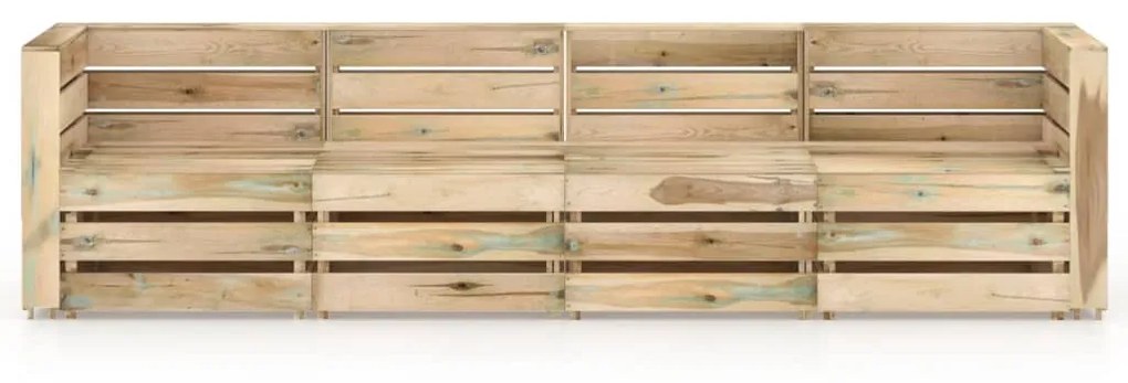 3068059 vidaXL Canapea de grădină cu 4 locuri, lemn de pin tratat verde