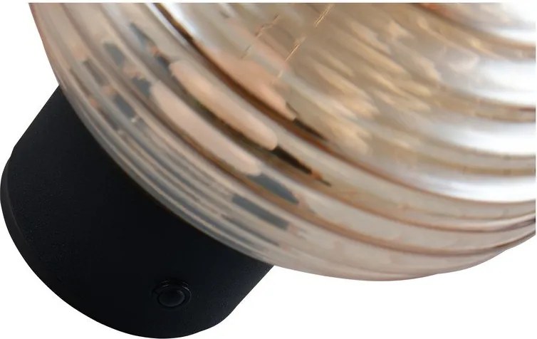 Aplică de perete chihlimbar LED din sticlă cu USB ø 15,5 cm Earl – Reality