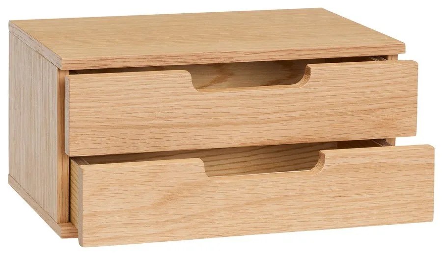 Noptieră în culoare naturală suspendată/cu rafturi cu aspect de lemn de stejar AtHand – Hübsch