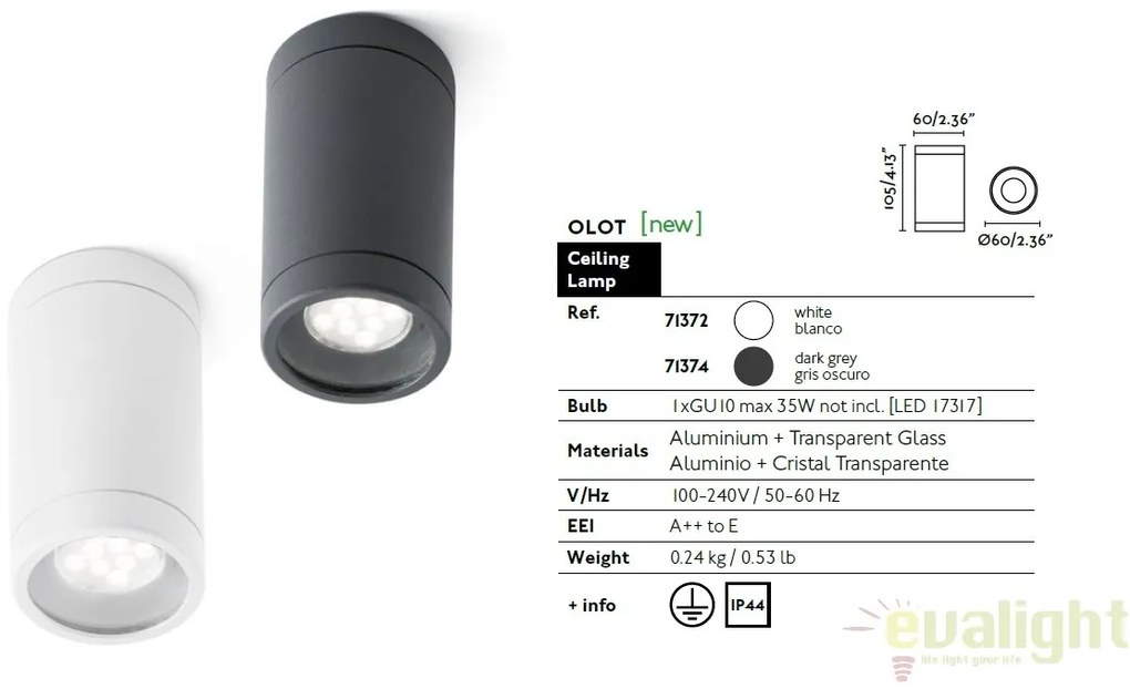 PLAFONIERA DE EXTERIOR MODERNA OLOT NEAGRA 71374