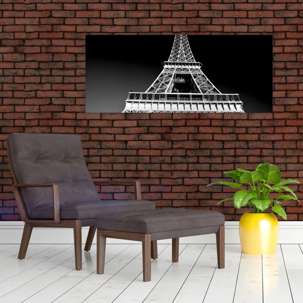 Tablou - Turnul Eiffel, alb-negru (120x50 cm)