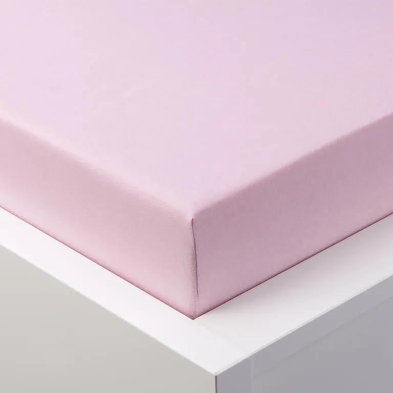 Cearșaf cu elastic jersey EXCLUSIVE roz pat simplu 2 buc